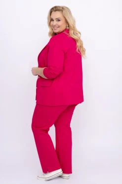 Damskie Polski Fuksjowy Garnitur dwurzędowy MEYVI