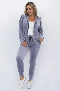 Damskie Włoski Gołębio Komplet Dresowy welurowy KARMENIO