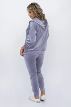 Damskie Włoski Gołębio Komplet Dresowy welurowy KARMENIO