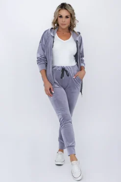 Damskie Włoski Gołębio Komplet Dresowy welurowy KARMENIO