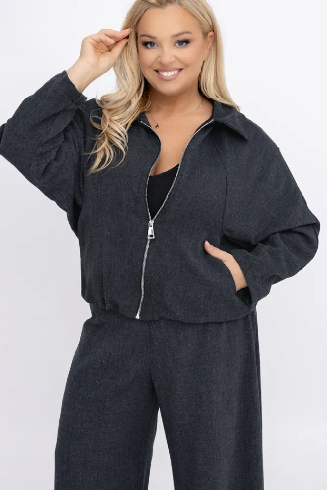 Damskie Włoski Grafitowa Kurtka VAREZI