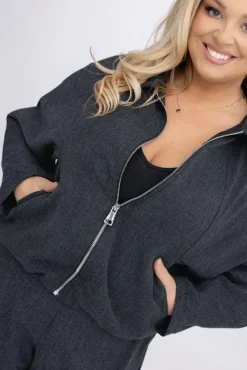 Damskie Włoski Grafitowa Kurtka VAREZI