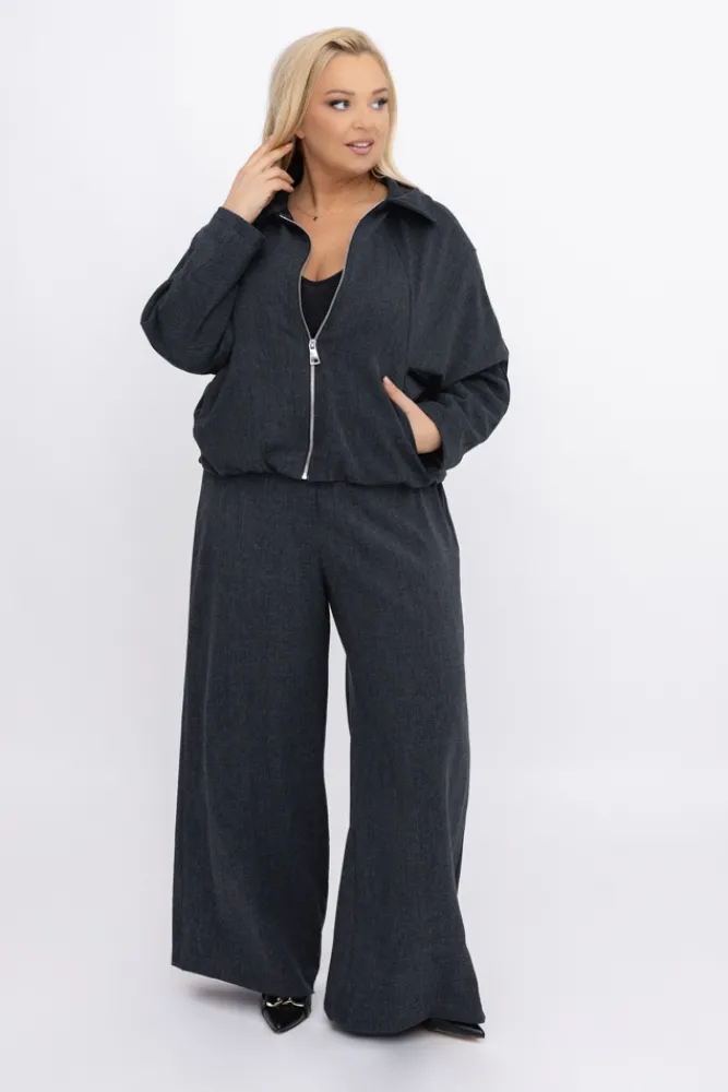 Damskie Włoski Grafitowa Kurtka VAREZI