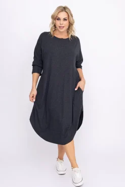 Polski Grafitowa Sukienka DONNA