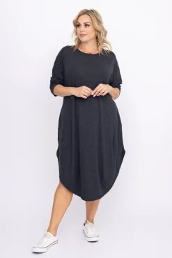 Polski Grafitowa Sukienka DONNA