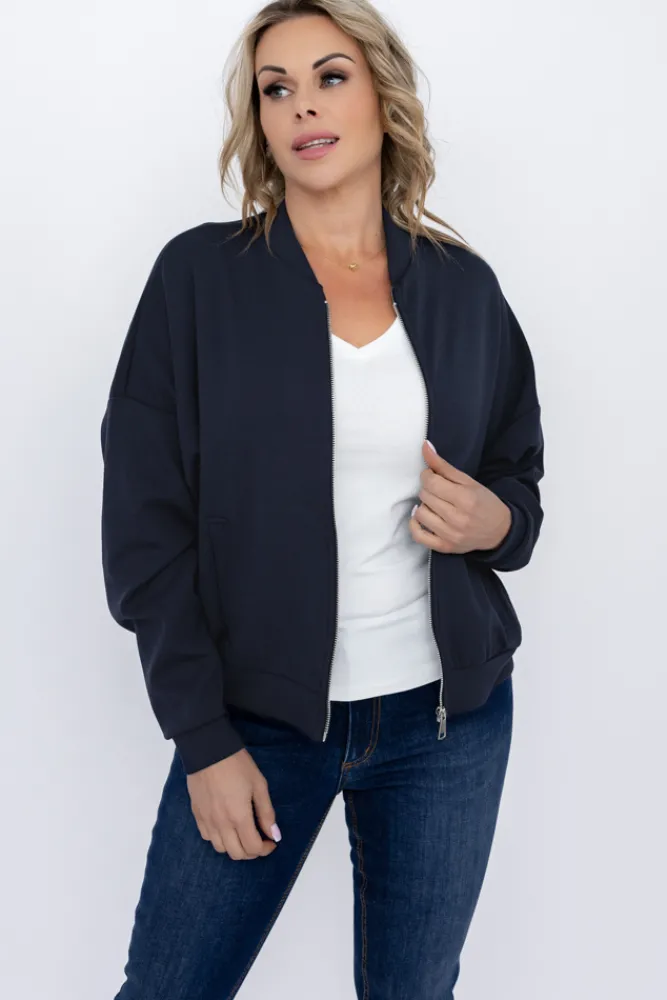 Damskie Włoski Granatowa Bluza GIRTI