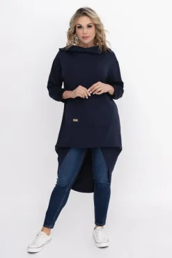 Damskie Włoski Granatowa Bluza z kapturem OASIS