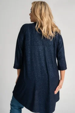 Damskie Polski Granatowa Bluzka brokatowa VERONI