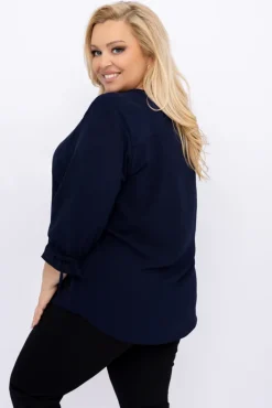 Damskie Polski Granatowa Bluzka CRYNO