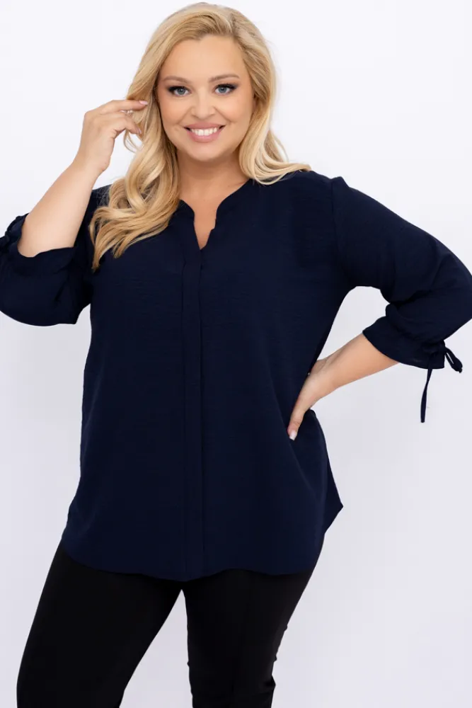 Damskie Polski Granatowa Bluzka CRYNO