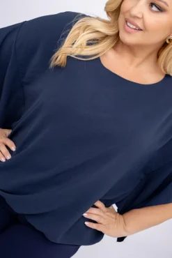 Damskie Polski Granatowa Bluzka ETERNAL