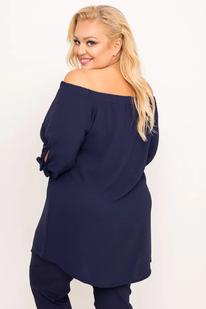 Damskie Polski Granatowa Bluzka RONI