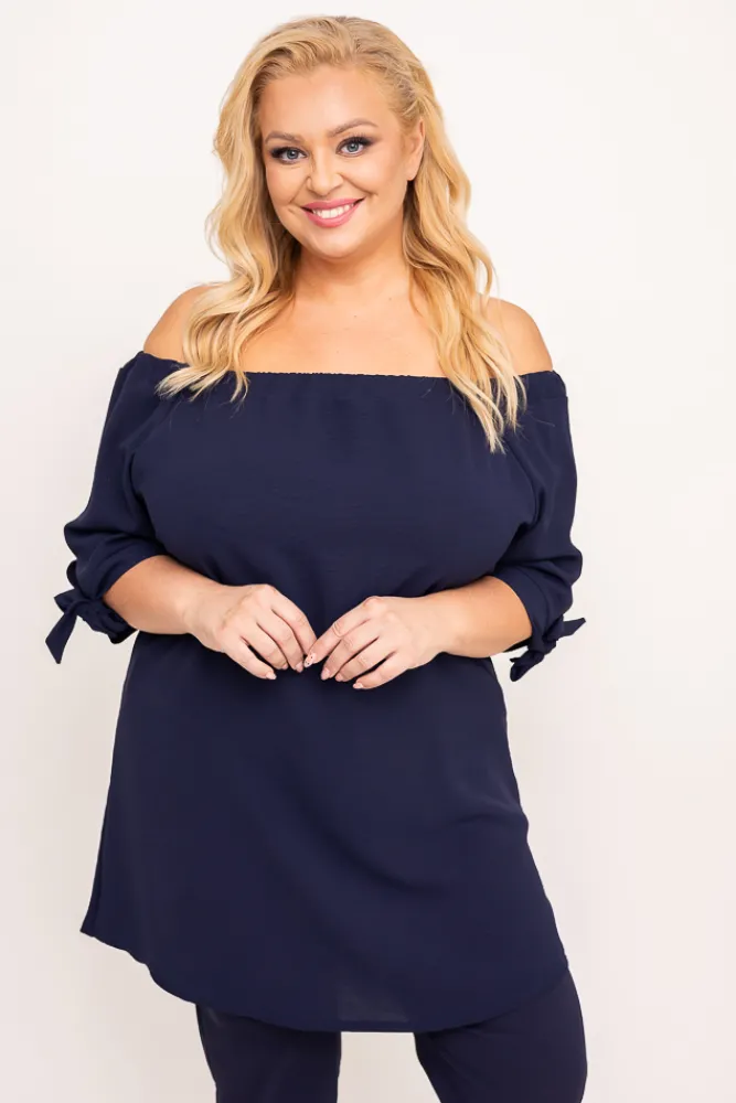 Damskie Polski Granatowa Bluzka RONI