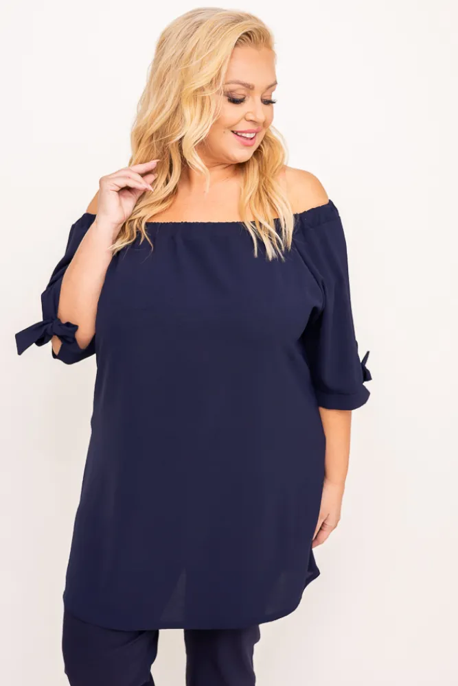 Damskie Polski Granatowa Bluzka RONI