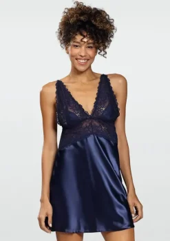 Polski Granatowa Halka satynowa ALEXANDRA