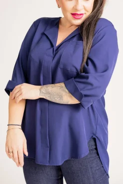 Damskie Polski Granatowa Koszula FOSTI