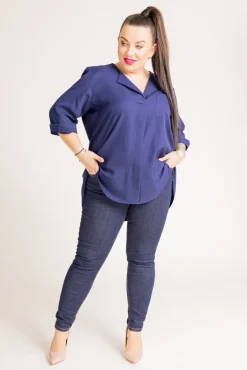 Damskie Polski Granatowa Koszula FOSTI