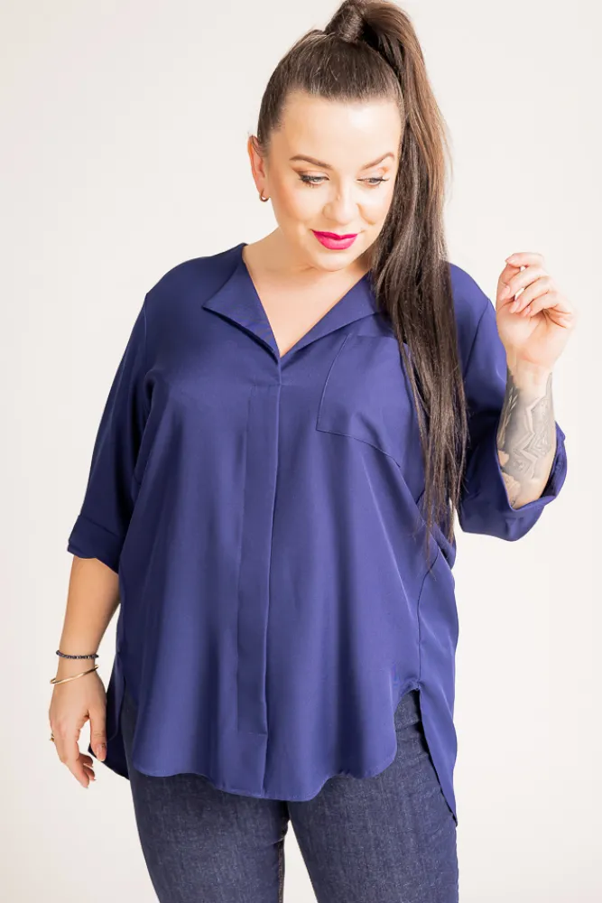 Damskie Polski Granatowa Koszula FOSTI