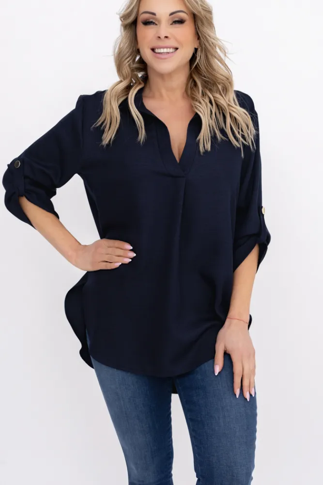 Damskie Polski Granatowa Koszula METUZINO