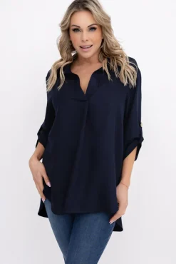 Damskie Polski Granatowa Koszula METUZINO