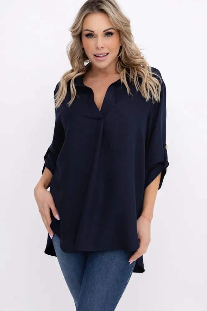 Damskie Polski Granatowa Koszula METUZINO