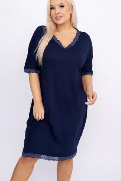 Polski Granatowa Koszula Nocna BELISA