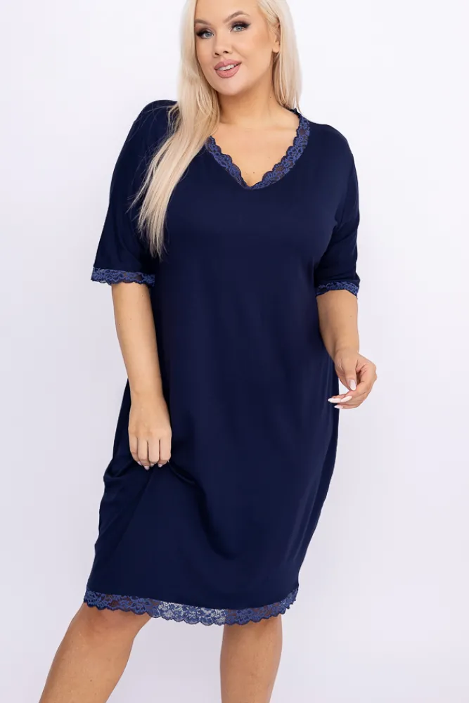 Polski Granatowa Koszula Nocna BELISA