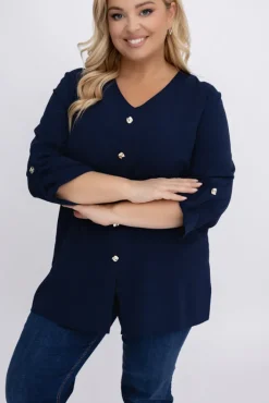 Damskie Polski Granatowa Koszula SAVIA