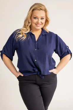 Damskie Polski Granatowa Koszula TIARO
