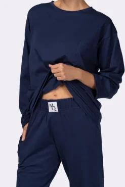 Polski Granatowa Piżama z długim spodniami HEMENY