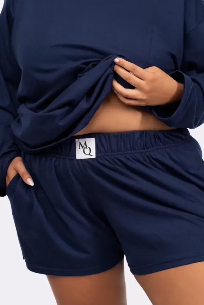 Polski Granatowa Piżama z szortami LEKREZI