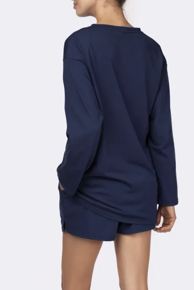 Polski Granatowa Piżama z szortami LEKREZI