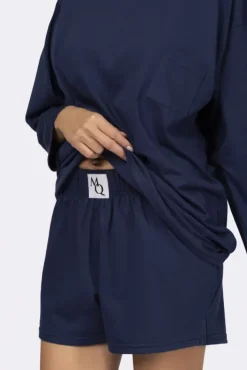 Polski Granatowa Piżama z szortami LEKREZI