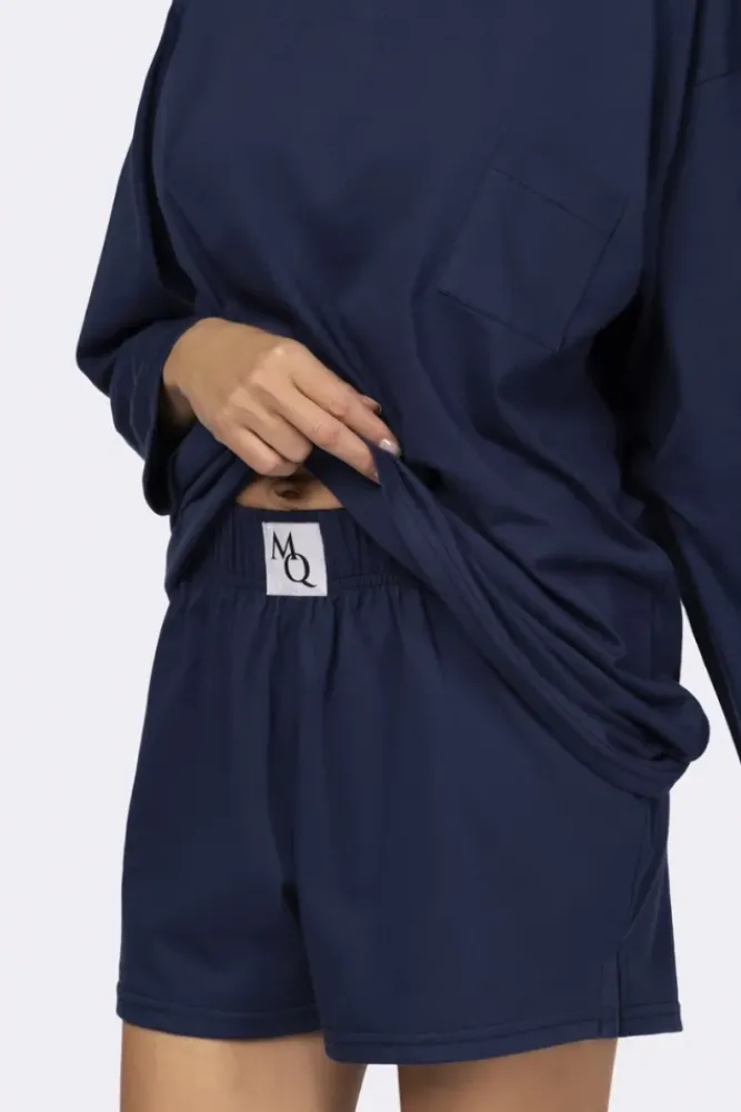 Polski Granatowa Piżama z szortami LEKREZI