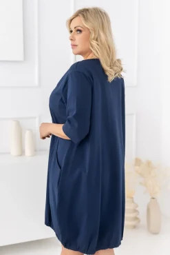 Polski Granatowa Sukienka BALIN