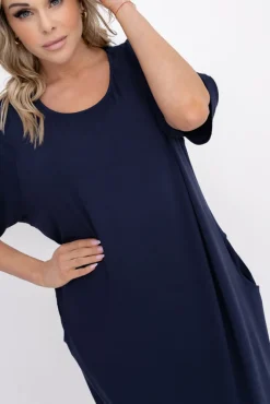 Polski Granatowa Sukienka BERIA