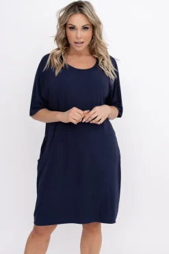 Polski Granatowa Sukienka BERIA