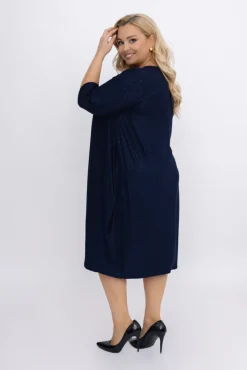 Polski Granatowa Sukienka brokatowa REVIN