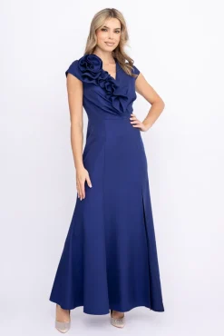 Polski Granatowa Sukienka błyszcząca ARIEL