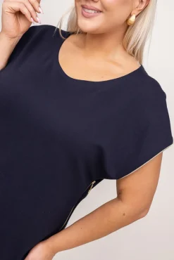 Polski Granatowa Sukienka CARBONA