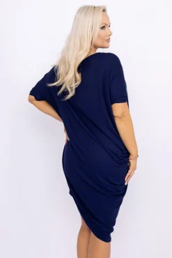 Polski Granatowa Sukienka CASUAL FASHION