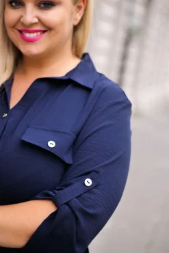 Polski Granatowa Sukienka IMALI