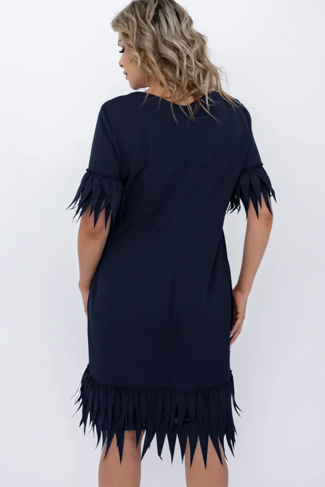 Polski Granatowa Sukienka INERVO