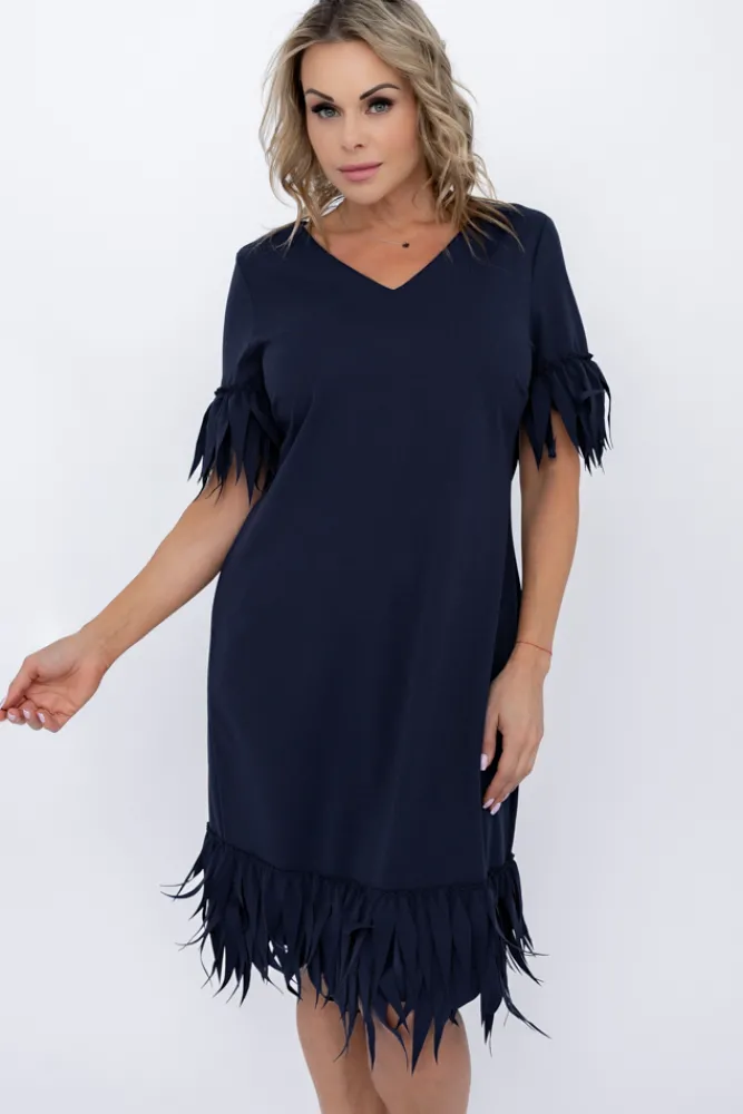 Polski Granatowa Sukienka INERVO