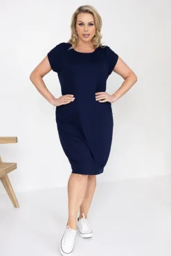 Polski Granatowa Sukienka KAYANO