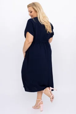 Polski Granatowa Sukienka MICHIGAN