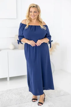 Polski Granatowa Sukienka NOBI