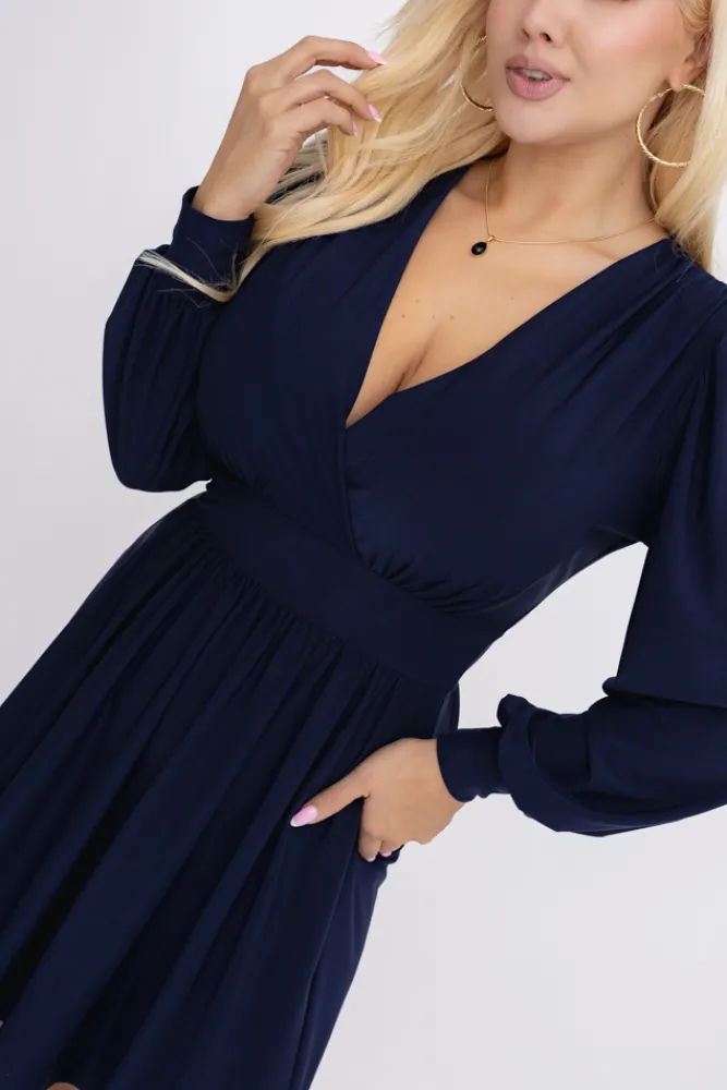 Polski Granatowa Sukienka NORENTI