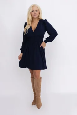 Polski Granatowa Sukienka NORENTI
