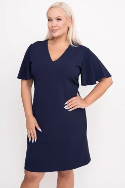 Polski Granatowa Sukienka PALOMI